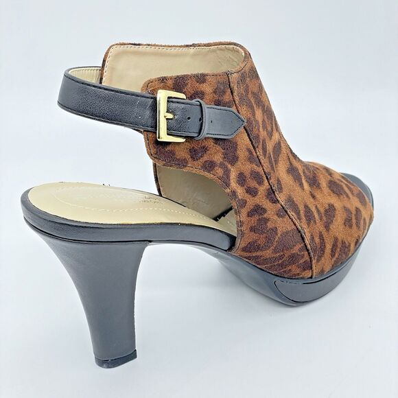 Naturalizer N5 Comfort Danby Peep Toe Ankle Strap Heels Women's 9.5M Animal Prin - Picture 3 of 16